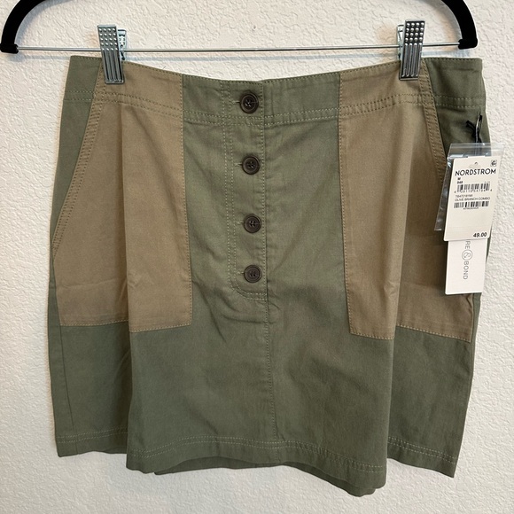 Treasure and Bond nwt mini two tone army green skirt. Size M - Picture 1 of 9